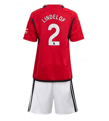 Manchester United Victor Lindelof #2 Replica Home Stadium Kit for Kids 2023-24 Short Sleeve (+ pants)